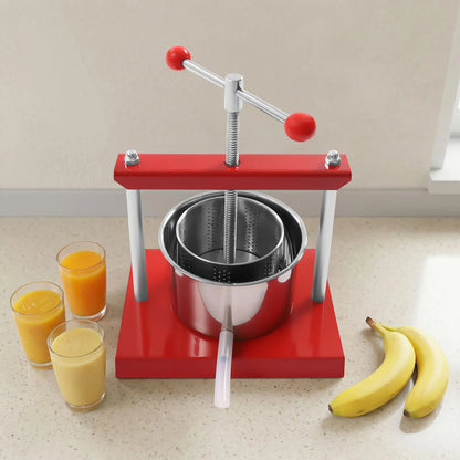 Easy Clean Hand Press Juicer High-Yield Manual Fruit Press with Filter Bag 0.8Gal/1.6Gal Capacity for Cheese, Herbs & Vegetable Juice
