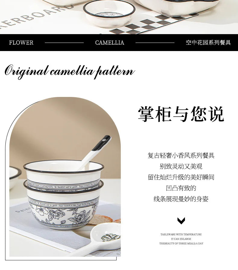 Underglaze Color, Ceramic Tableware, Gift Box Set, Dishes, Soup Bowls, Combination Package.