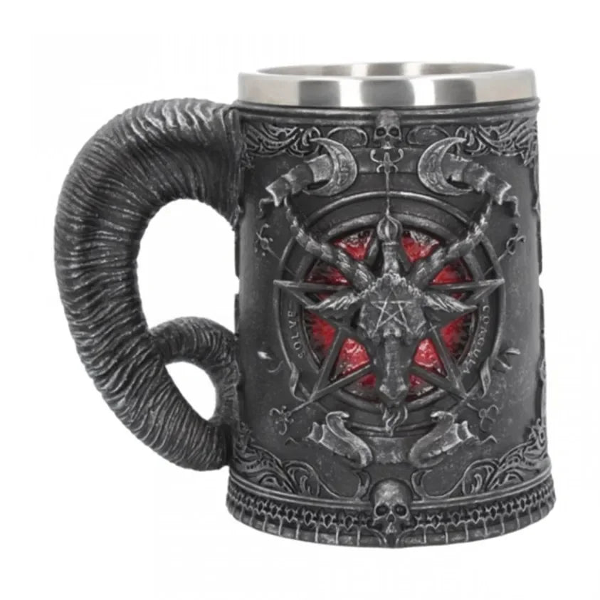 3D Beer Mugs Coffee Cups Gothic Goblet Iron Tankard Stainless Steel Resin Wine Glass Mug 600ML Skull Father's Day Gift 1 pcs
