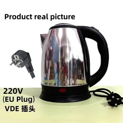 2L Food-grade Stainless Steel Electric Teapot Electric Kettle Hot Water Kettle Coffee Beverage Boiler Electric Water Heater