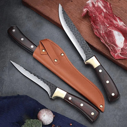 1pc Hand-Forged Stainless Steel Slaughter Knife, Sharp Bone-Removing Knife for Pig Sheep, Small Kitchen Butcher Knife Knives