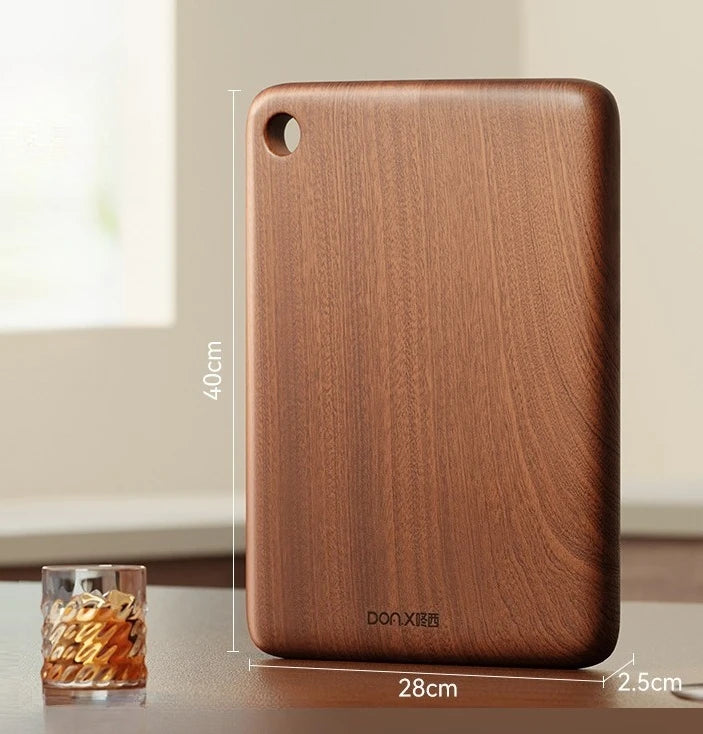 JUSTINLAU 4 Sizes Square Wood Cutting Board Ebony Household Antibacterial and Mildew Proof Fruit Meat Vegetables Chopping Board