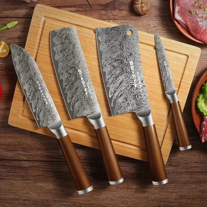 Japanese Style 4-Piece Kitchen Knife Set-Stainless Steel Chef Knives, Multifunctional Kitchen Knives for Home and Restaurant Use