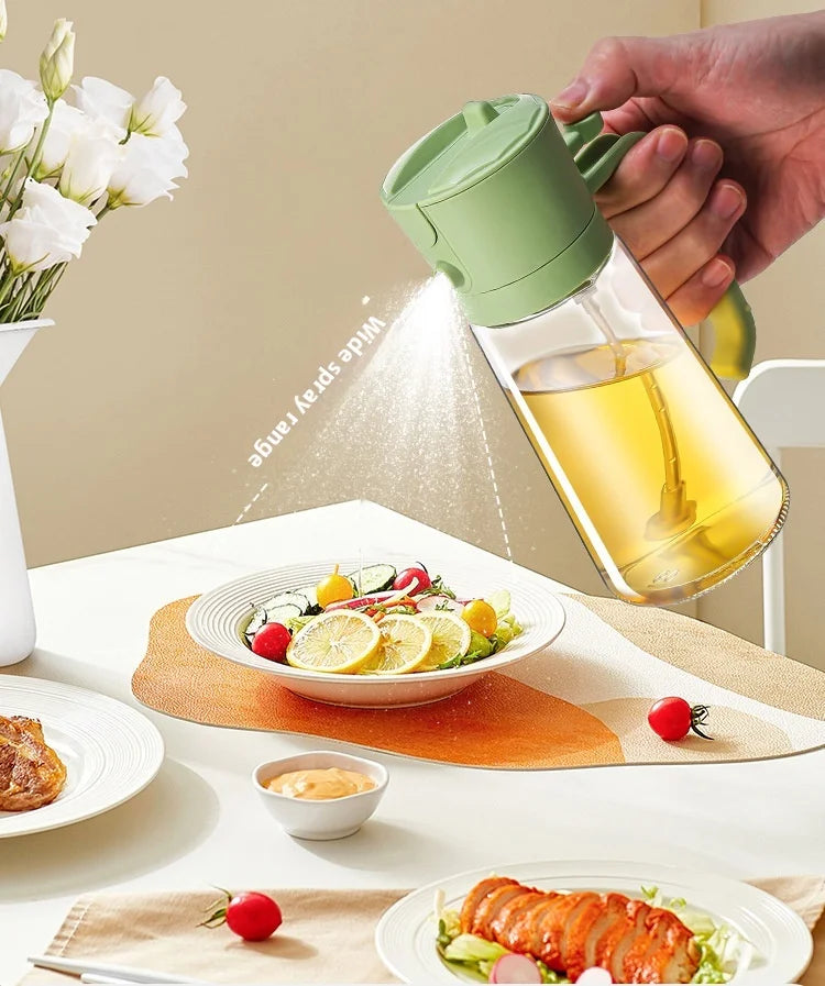 2 in 1 Oil Dispenser and Oil Sprayer Bottle Spray and Pour Olive Oils Sprayer Mister Cooking Olive Dispensers Bottle for Kitchen
