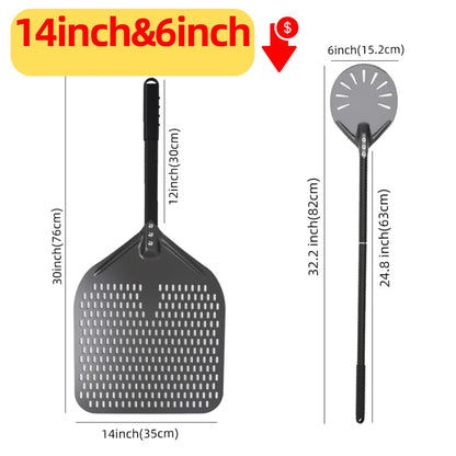6&12 13 14  Inch Aluminum Pizza Peel Bread Paddle Pizza Oven Turning Peel Hard  Anodized Pizza  Baking Kitchen Tool Spatula