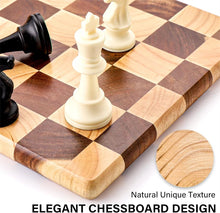 1 Pc End Grain Cutting Board Heavy Duty Rubber Wood Chopping Board Flippable Serving Board For Meat Bread Fruits Vegetable JT549