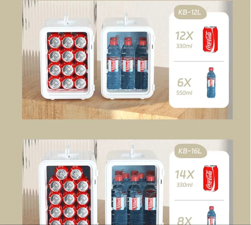 USB/220V Compact Portable Refrigerator for Cars, Dormitories, Beauty Masks, Makeup, and Breast Milk Storage DD