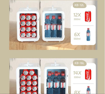 USB/220V Compact Portable Refrigerator for Cars, Dormitories, Beauty Masks, Makeup, and Breast Milk Storage DD