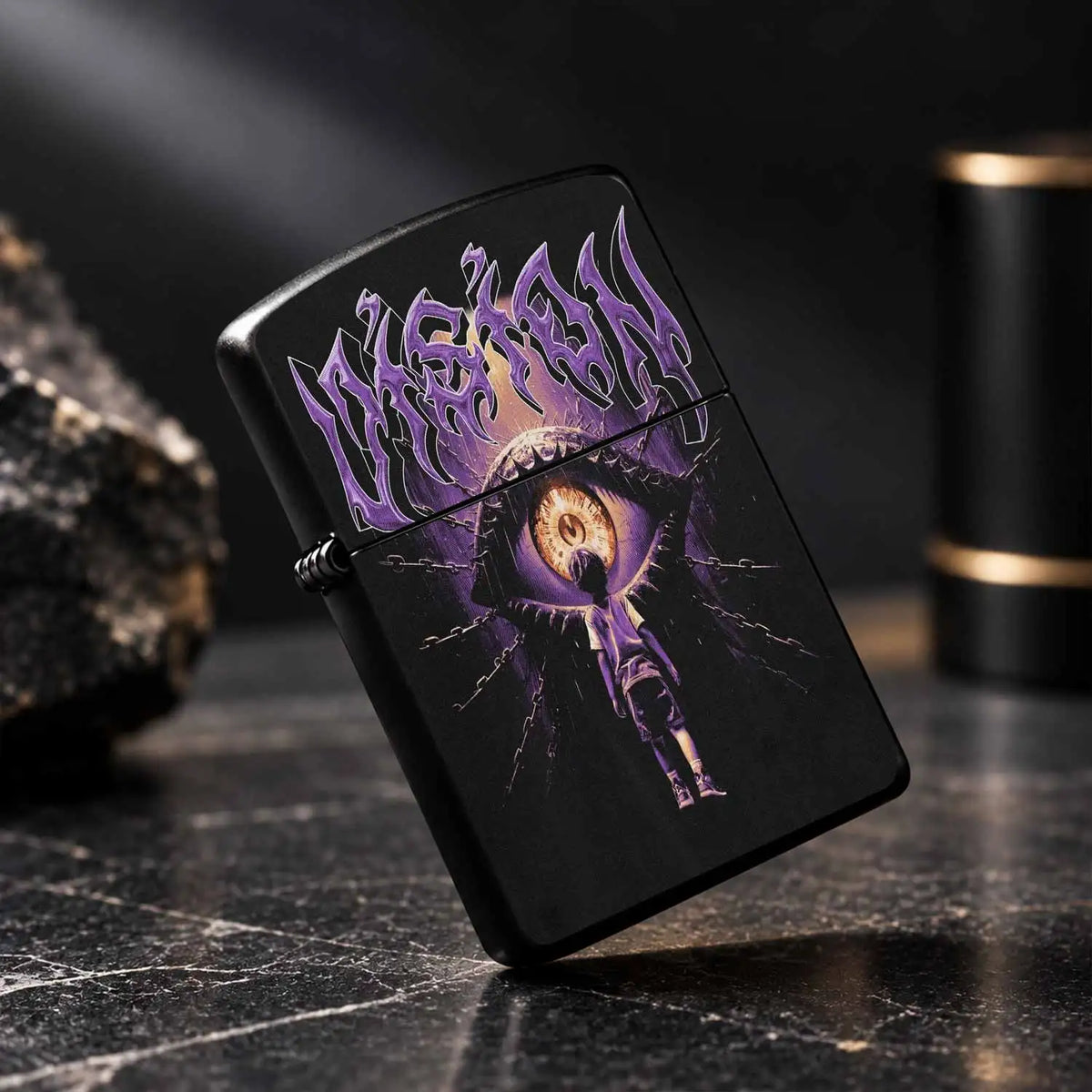 Creative All-Seeing Eye Lighter With Art Print, Trendy Dark Aesthetic Portable Accessory, Atmospheric Daily Carry Decor, Unique Exquisite Gift For Friends, Suitable For All Kinds Of Daily Occasions And Scenarios A Humorous An