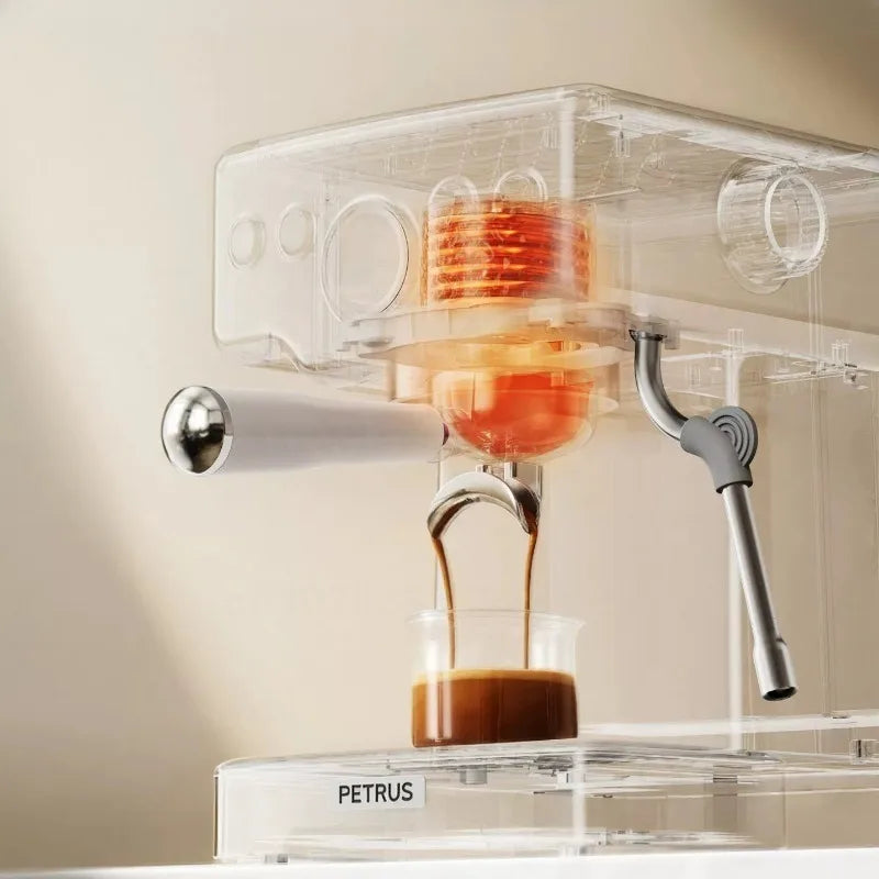 Petrus PE3833Pro Semi-Automatic Espresso Machine 15Bar 58mm Saturated Group Head PID Touch Screen Coffee Maker Compact