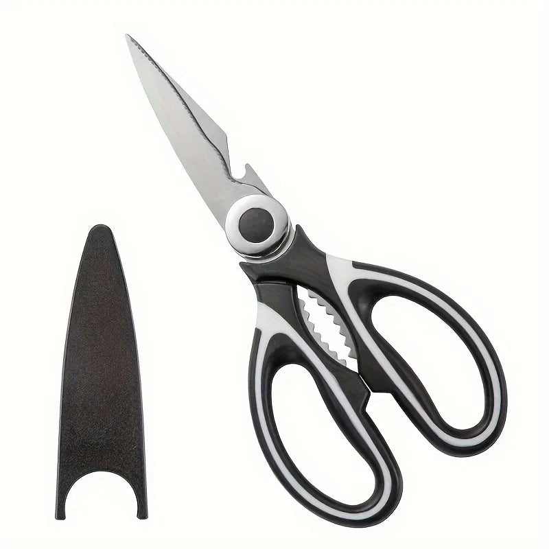 Multipurpose Stainless Steel Kitchen Scissors Heavy Duty Dishwasher Safe for Cutting Meat Poultry Fish and Opening Bottles