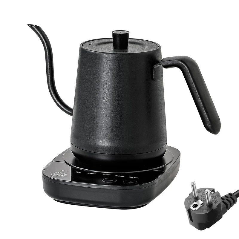 800ml Gooseneck Electric Kettle Hand Brew Coffee Pot Thermo Pot 304 Stainless Steel Teapot Smart Temperature-Control Water Jug