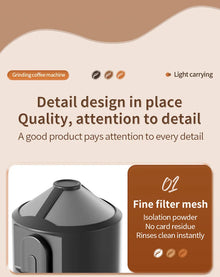 2-in-1 Wireless Portable Coffee Machine – Grind Beans & Hand Brew Anywhere for Camping & Outdoor Adventures