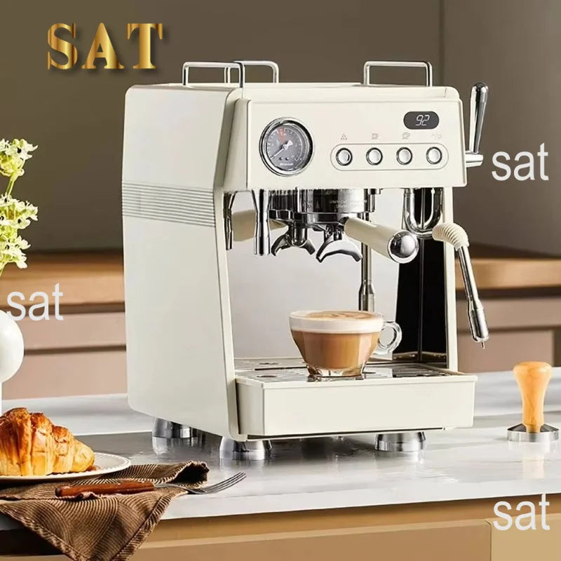 oo-Household Coffee Machine with Grinding Function Semi-automatic Electric Espresso Machine for Latte & Cappuccino
