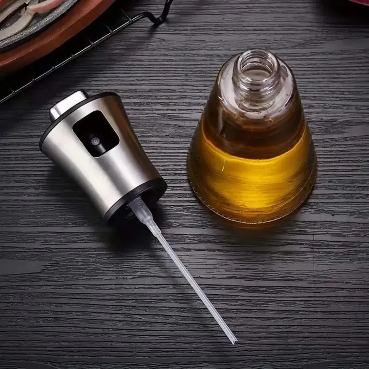 Stainless Steel Glass Olive Oil Sprayer, Leak-Proof PVC-Free Misting Dispenser for Cooking, BBQ, Salad, Kitchen Use