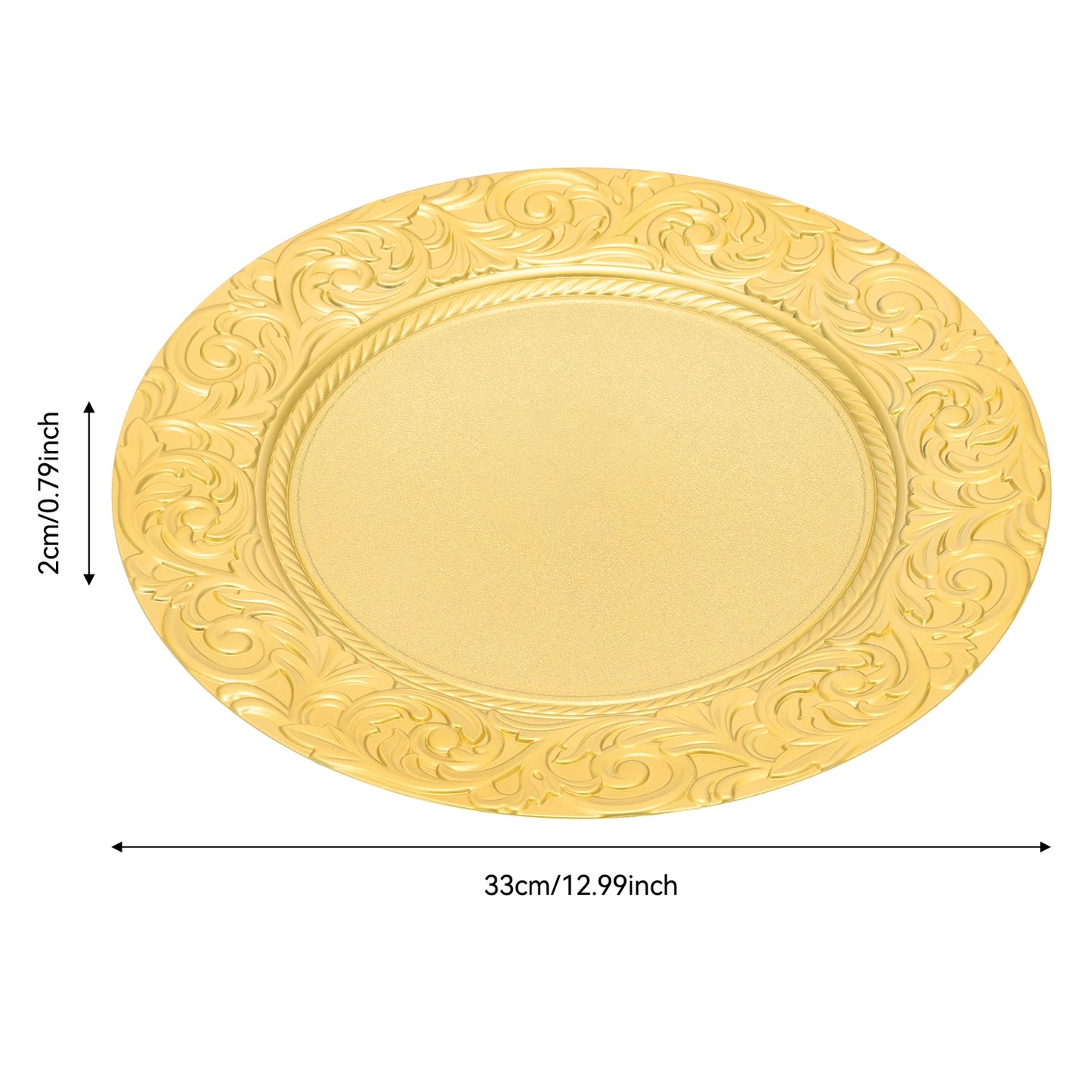 100 Pcs Silver Round Charger Plates Set, Reusable Serving Plates Disposable Platters for Wedding Party Banquets Picnics