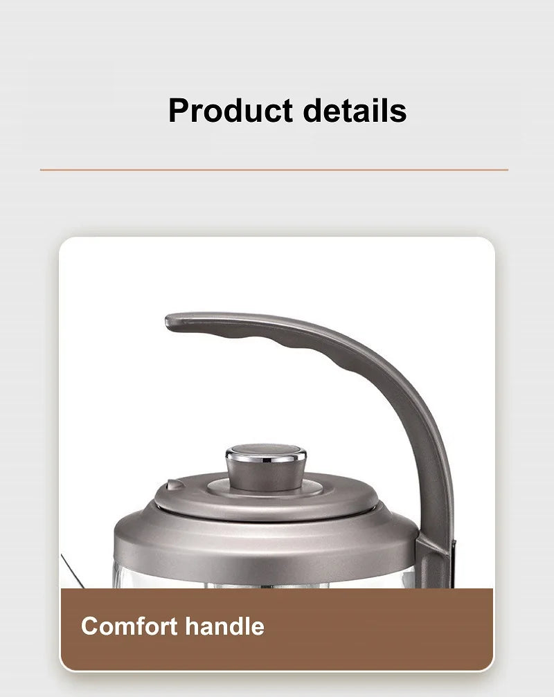 1350W Electric Kettle Fully Auto Bottom Pumping Quick Boiling Kettle Tea Maker Office Glass Temperature Control Teapot 1000ml