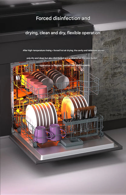 Integrated Sink Dishwasher Home Embedded Dishwasher 110~220V Integrated Dishwasher 304 SUS Ultrasonic Integrated Kitchen Sink