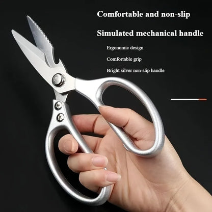 Multi-Function Kitchen Scissors Heavy Duty Kitchen Shears,Cutting Food ToolsCooking Shears for Chicken,Meat, Fish,Poultry(Sliver)
