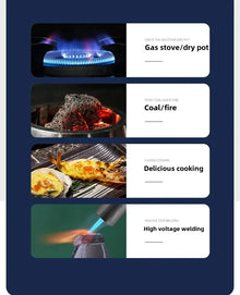 HONEST Cigar Welding Gun Lighter Metal Windproof Multi Functional Outdoor Barbecue Kitchen Turbine Torch Butane Gas Lighter