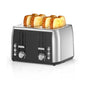 4 Slice Retro Stainless Steel Toaster with Extra Wide Slots 6 Shade Settings Toast Boost Cancel Button Perfect for Waffles Bage