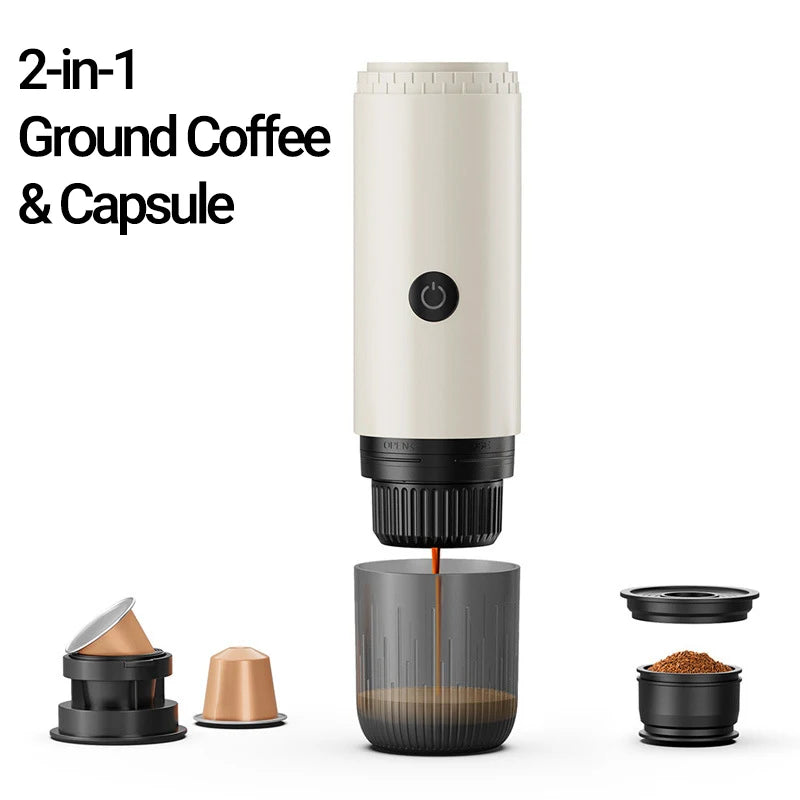Portable Espresso Coffee Machine 3-in-1 Capsule Coffee Maker for Car Home Camping - Compact Travel Espresso Machine