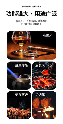 1300° High Power Welding Gun Windproof Turbine Butane Gas Lighter Safety Lock Switch Outdoor BBQ Kitchen Cigar Lighters Smoking