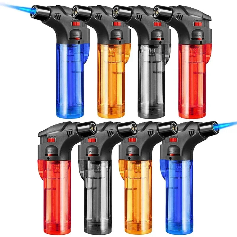 2026 New Torch Lighters Butane Refillable Jet Flame Windproof Torch Lighter for Candle Fireplace Camping BBQGrill Kitchen