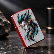 Stylish Tiefling Character Portable Igniter, Bold Cyan Orange Contrast Dark Fantasy Themed Accessory, Fits All Daily Scenarios, Ideal Unique Present For Friends And Hobbyists, Combines Decor Display And Practical Usage A Humo