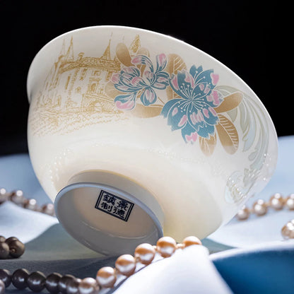 Bone china food utensils marble dinner set luxury dinnerware kitchen bowl plates dinner sets table set ceramic vintage