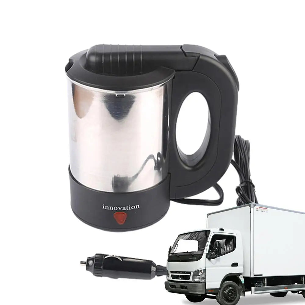 Car Water Boiler 500ml 12V/24V Electric Kettle For Truck Truck Stainless Steel Car Coffee Mug Heated Water Cup Pot Bottle