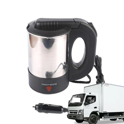 Car Water Boiler 500ml 12V/24V Electric Kettle For Truck Truck Stainless Steel Car Coffee Mug Heated Water Cup Pot Bottle