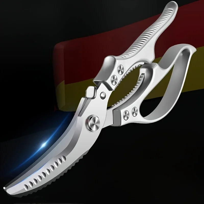 Multifunctional Kitchen Scissors Restaurant Outdoor Use Chicken Bone BBQ Sharp Durable Household Stainless Steel Strong Scissor