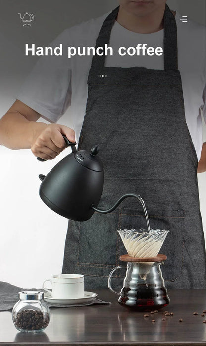 220V Electric Kettle Mini Gooseneck Kettle Pour-over Coffee Kettle 304 Stainless Steel Kettle Teapot Automatic Power Off 600ml