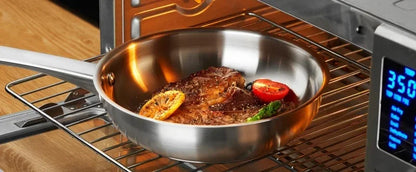 KOCH SYSTEME CS 8inch Frying Pan Stainless Steel Pan for Professional Cooking Uncoated Steak Frying pan omelette pan Induction