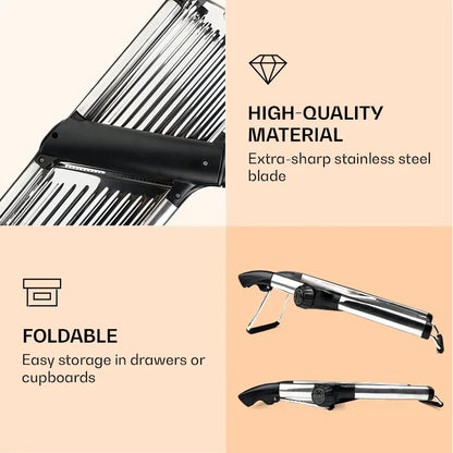 Mandolin Slicer, Suitable for Slicing Potatoes, Tomatoes, Carrots, Vegetables, Fruits, And Onions - Made of Stainless Steel - Comes with One Protective Glove
