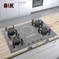 ALK Wholesale Four-gas and One-electricity Tempered Glass Gas Stove for Kitchen Household