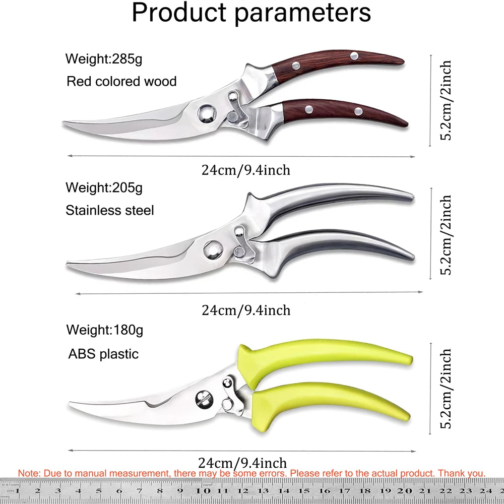 1PC，Multi-Functional Kitchen Scissors Chicken Bone Scissors Non-Slip Handle Chicken Wings Fish BBQ Scissors Kitchen Stuff