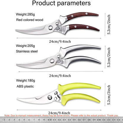 1PC，Multi-Functional Kitchen Scissors Chicken Bone Scissors Non-Slip Handle Chicken Wings Fish BBQ Scissors Kitchen Stuff