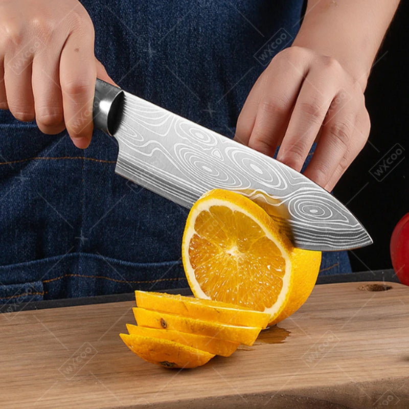 WXCOO Stainless Steel Durable Chef Knife Set Meat Cleaver Fruit Slicing Handmade Forged Kitchen Knife Butcher Knife Scissor