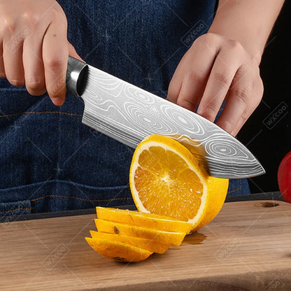 WXCOO Stainless Steel Durable Chef Knife Set Meat Cleaver Fruit Slicing Handmade Forged Kitchen Knife Butcher Knife Scissor