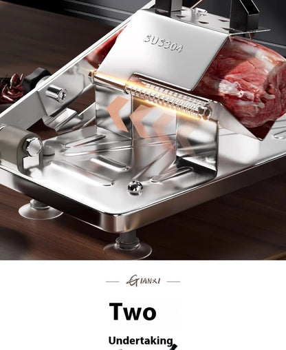 GIANXI Mutton Roll Slicer Machine Stainless Steel Meat Slicer Beef Thin Slice Frozen Meat Household Barbecue Hot Pot Cooking