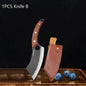 WXCOO Kitchen Knife for Cooking BBQ Lamb Beef Meat Cleaver Fruit Slicing Hand forged Butcher Knife Magnetic Knife Holder Set