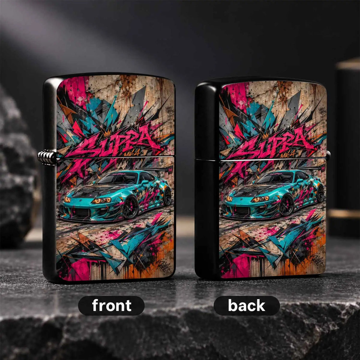 Trendy Graffiti Style Mk4 Themed Portable Lighter, Unique Street Art Coating Fashion Accessory, Ideal For Daily Carrying To Light Scented Candles, Outdoor Bonfires, Birthday Parties, Creative Practical Gift For Car Enthusiast
