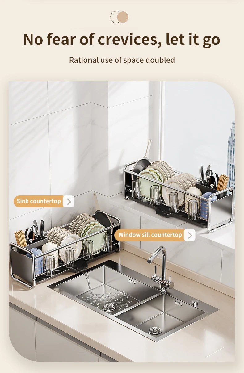 Dish Drying Rack Bowl Drainer Over Sink Drainer Draining Rack Organizer Kitchen Sink Basket Tableware Narrow Cup Holder Shelf