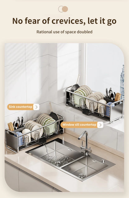 Dish Drying Rack Bowl Drainer Over Sink Drainer Draining Rack Organizer Kitchen Sink Basket Tableware Narrow Cup Holder Shelf
