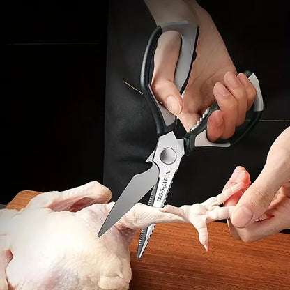 Stainless steel chicken bone scissors, strong kitchen scissors multi-purpose household scissors, sharp and durable