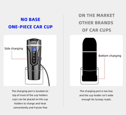Portable Electric Kettle 12v/24v Smart Car Heating Cup Touch Screen Thermal Mug 450ml Car Heating Mug Temperature Adjustable
