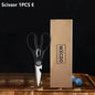 WXCOO Stainless Steel Durable Chef Knife Set Meat Cleaver Fruit Slicing Handmade Forged Kitchen Knife Butcher Knife Scissor