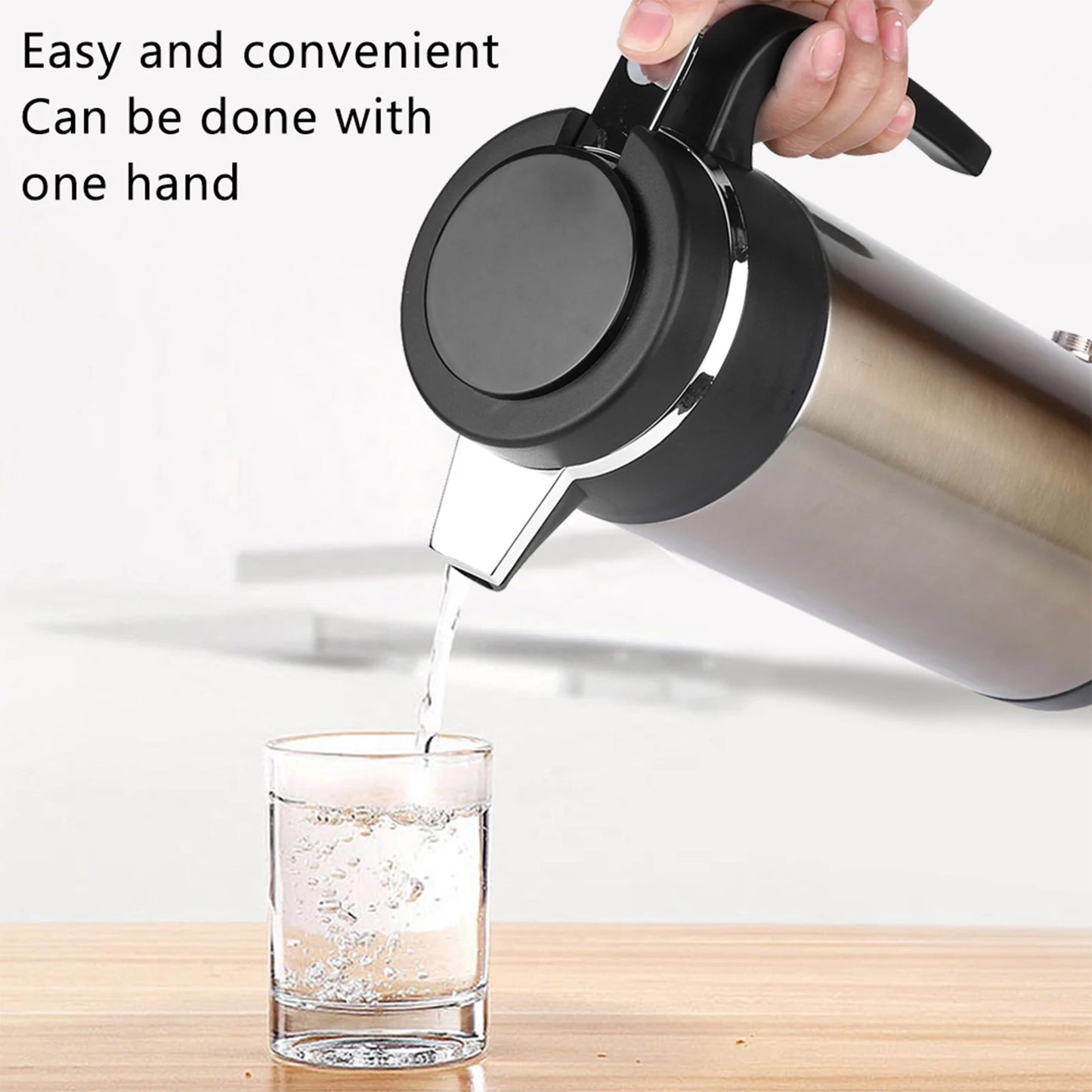 1000ML 12V/24V Stainless Steel Electric in Car Kettle Travel Thermoses Heating Water Bottle Electric in car Kettle in car Kettle